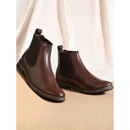 El Paso Men Brown Black Ankle-Length Casual Boots