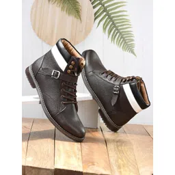 El Paso Men Brown Patterned Regular Boots