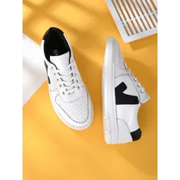 El Paso Men White Perforations Sneakers