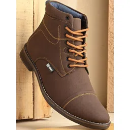 El Paso Men's Brown Lace-Up Ankle Boots