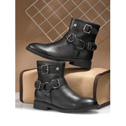 El Paso Women Black Faux Leather Casual Chelsea Boots Boots For Women