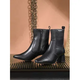 El Paso Women Black Faux Leather Casual Chelsea Boots Boots For Women