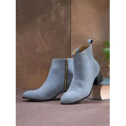 El Paso Women Blue Faux Leather Casual Chelsea Boots Boots For Women