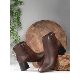 EL PASO Women Brown Faux Leather Casual Chelsea Boots Boots For Women