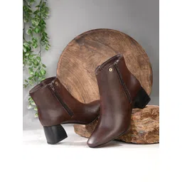 EL PASO Women Brown Faux Leather Casual Chelsea Boots Boots For Women