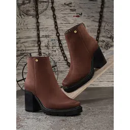 El Paso Women Casual Block-Heeled Chelsea Boots