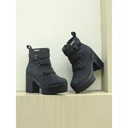 El Paso Women Platform Heel Mid-Top Chunky Boots