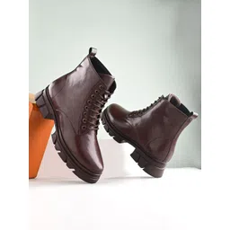 El Paso Women Platform Heeled Mid-Top Regular Boots