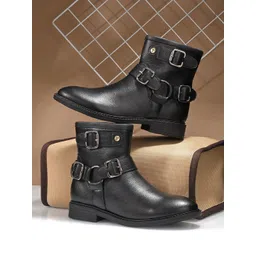 El Paso Women Solid Block-Heeled Chelsea Boots