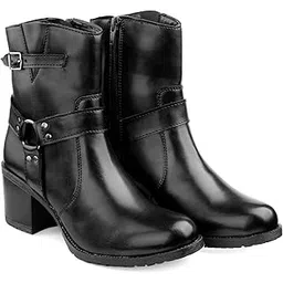 Elegant Black Vegan Ankle Zipper Boots for Women