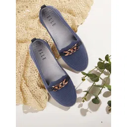 ELLE Women Blue Textured Derbys