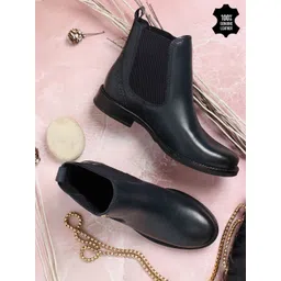 ELLE Women Leather Chelsea Boots