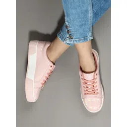 ELLE Women Textured Lace-Up Espadrilles Sneakers