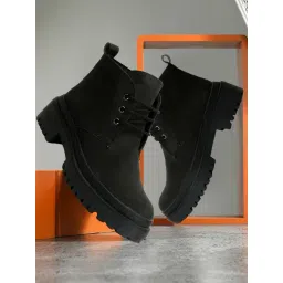 Elle Women's Black Derby Boots