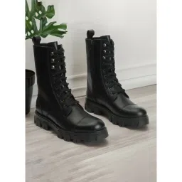 Elle Women's Black Derby Boots