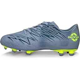 Encounter 11.0 Football Stud for Men, Synthetic Leather Upper, Lightweight Insole,High-Shear Strength TPU Outsole (Comfort Grey) UK-09