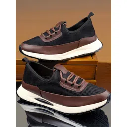 Erix Men Brown Synthetic Leather Casual Shoes