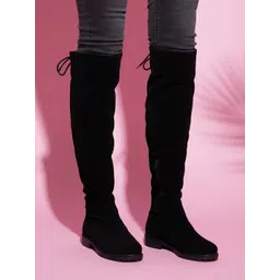Everyday Luxury JM Looks Black Knee-High Boots – Timeless Perfection Boots For Women
