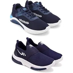 Exclusive Range of Breathable Sports Running Shoes for Men with Comfort (Pack of 2) Multi