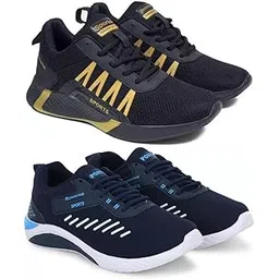 Exclusive Range of Comfortable Sports Running Shoes for Men with Trendy Style (Pack of 2) Multi