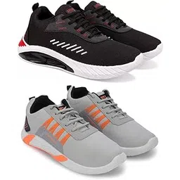 Exclusive Range of Durable Stylish Sports Running Shoes for Men (Pack of 2) Multi