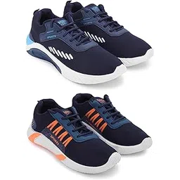 Exclusive Range of Fashionable Comfortable Sports Running Shoes for Men (Pack of 2) Multi