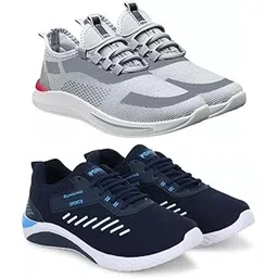 Exclusive Range of Lightweight Comfort Sports Running Shoes for Men (Pack of 2) Multi