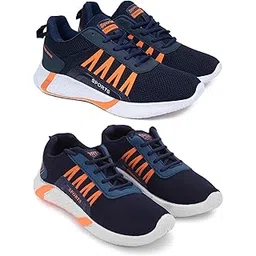 Exclusive Range of Men’s Lightweight Comfortable Sports Running Shoes (Pack of 2) Multi
