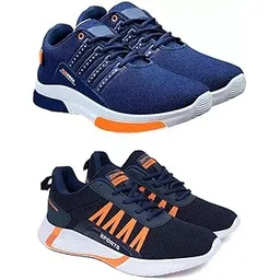 Exclusive Range of Men’s Soft Cushion Comfortable Sports Running Shoes (Pack of 2) Multi