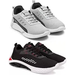 Exclusive Range of Modern Style Comfortable Sports Running Shoes for Men (Pack of 2) Multi