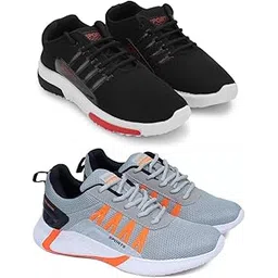 Exclusive Range of Sports Running Shoes for Men with All-Day Comfort (Pack of 2) Multi