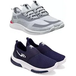 Exclusive Range of Sports Running Shoes for Men with Stylish Comfort (Pack of 2) Multi