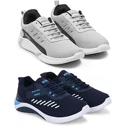 Exclusive Range of Sports Running Shoes for Men with Stylish Comfort (Pack of 2) Multi
