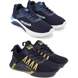 Exclusive Range of Sporty Comfortable Running Shoes for Men (Pack of 2) Multi