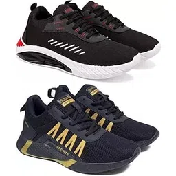 Exclusive Range of Stylish Athletic Sports Running Shoes for Men (Pack of 2) Multi