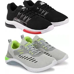 Exclusive Range of Stylish Comfortable Running Shoes for Men Long Wear (Pack of 2) Multi