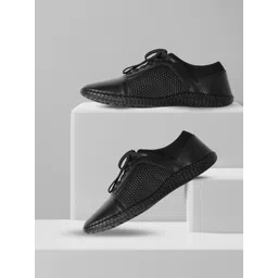 EZOK Men Flexi Comfort Leather Lace-Up Casual Shoes