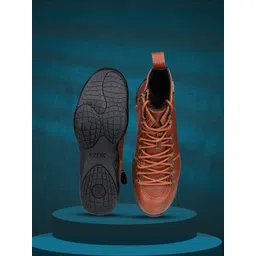 EZOK Men Lace Up Leather Boots