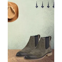 EZOK Men Leather Chelsea Boots