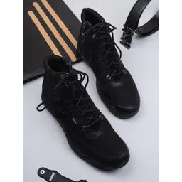 EZOK Men Leather Lace-up Regular Boots