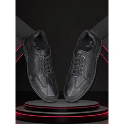 EZOK Men Leather Lace-Ups Sneakers