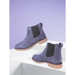 EZOK Men Leather Slip On Boots