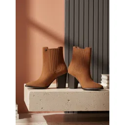 EZOK Women Round Toe Slip-On Boots