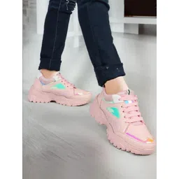FABBMATE Women Colourblocked Lace-Ups Sneakers
