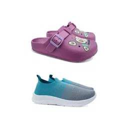 FABBMATE Women Pack Of 2 Casual Slip-On Sneakers With Clogs