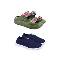 FABBMATE Women Slip-On Sneakers With Flip Flops