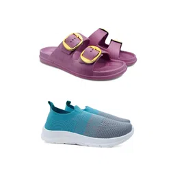 FABBMATE Women Sneakers With Flip Flops