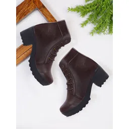 FASHIMO Women Brown Solid Mid Top Regular Boots