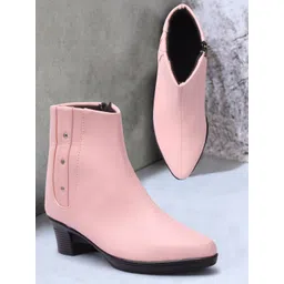 FASHIMO Women Pink Zipper Boot