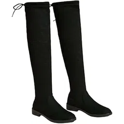 Fashion Over Knee High Womens Boots Block Heel Pull On Heels Stylish Solid Heels Long Boots For Womens & Girls